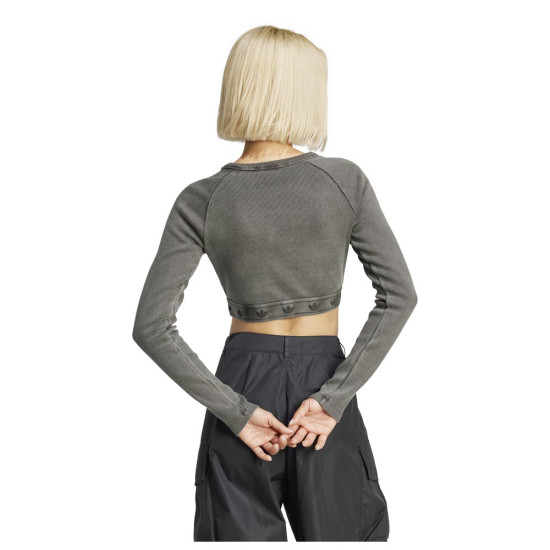 Adidas Γυναικεία μακρυμάνικη μπλούζα Ribbed Cropped Top